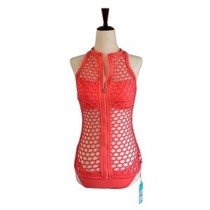 Seafolly Mesh About Zip Front Tank and Bottom Set
